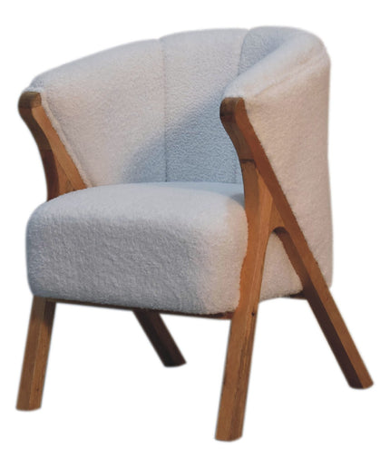 White Boucle Minimalistic Chair