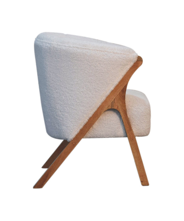 White Boucle Minimalistic Chair