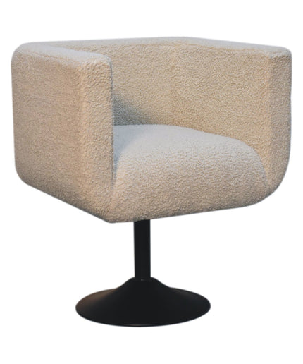 Cream Boucle Swivel Chair