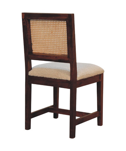 Cream Boucle Rattan Chair