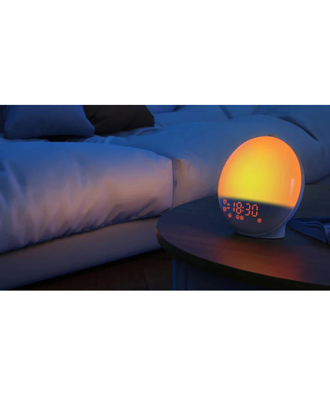 Wake Up Light Alarm Clock Sunrise/Sunset Simulation Digital Clock with Night Light FM Radio Desk Clocks Niditon