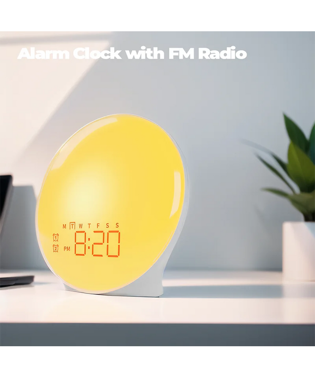 Wake Up Light Alarm Clock Sunrise/Sunset Simulation Digital Clock with Night Light FM Radio Desk Clocks Niditon