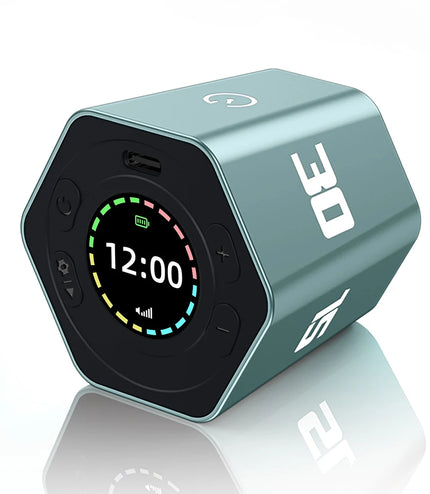 Cube Timer Gravity Sensor Rotating Timer Count Up/Down Function Clock  3/5/10/15/30 Minutes LED Screen for Kids Test